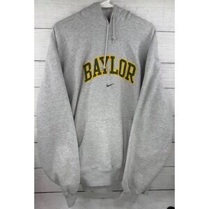 Nike Team Baylor University Bears Hoodie Gray Embroidered Sweatshirt Mens XL